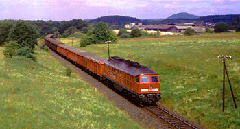 232 800 mit Testzug am 02.07.1998 nahe Goldhausen. Foto: Carl-Otto Ames